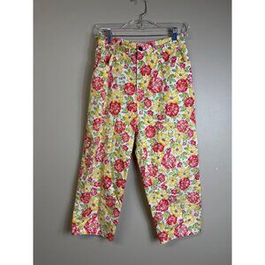 jones new york  size 6 capris sport palm desert floral print 5 pockets stretch